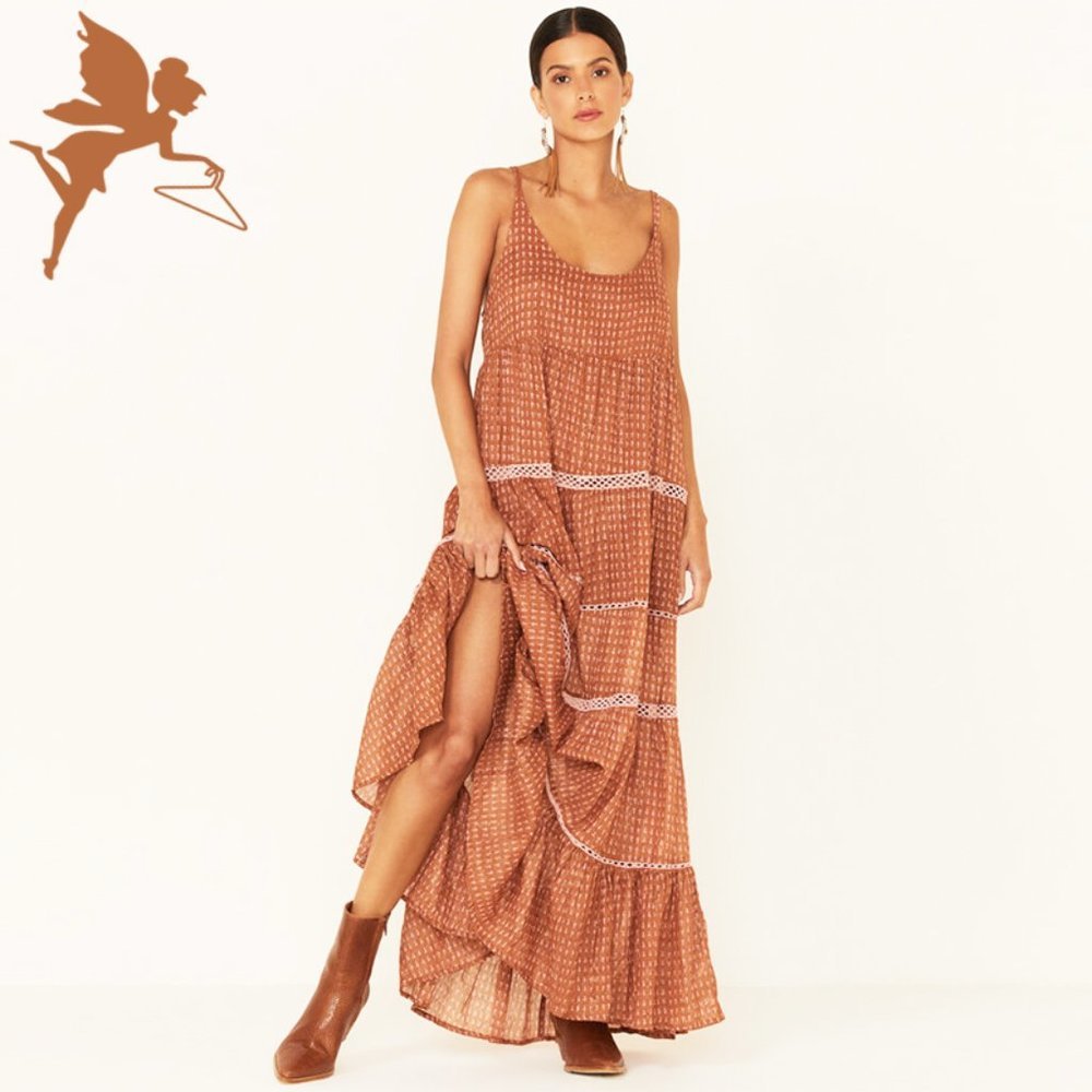 NWT FREE PEOPLE MIDNIGHT DANCE Boho Maxi Festival Dress
